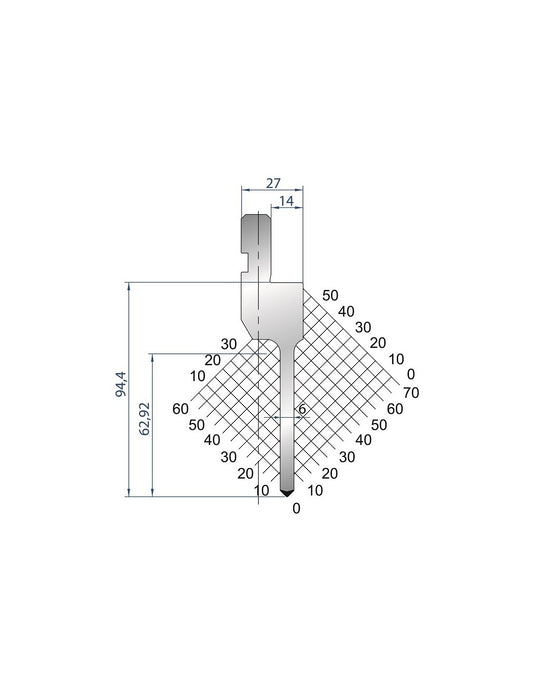 1084 - Punch - 88° Straight Punch for Amada Press Brakes