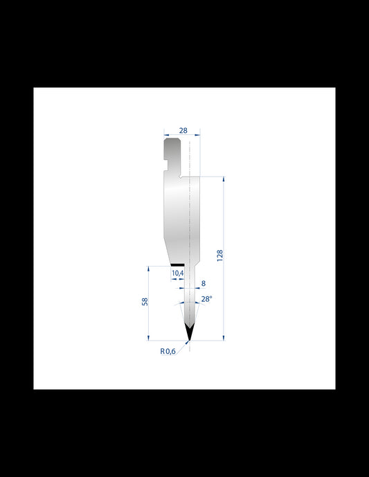 1195 - Punch - 28° Flattening Hemming Tools