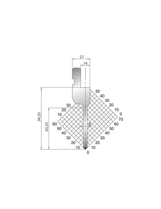 1270 Punch - 88° Straight Punch