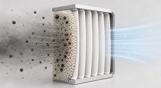 Perlite filter aid forming a porous precoat on industrial pleated filter media