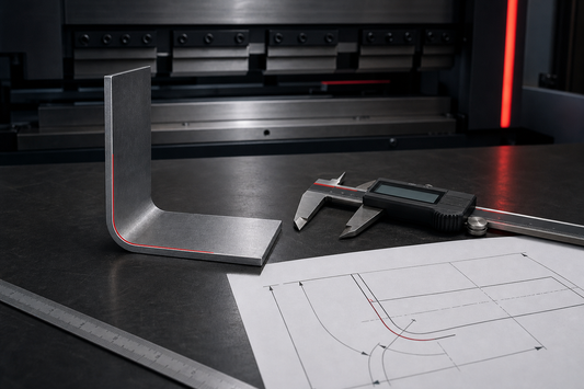 Press brake bend allowance and K-factor measurement setup