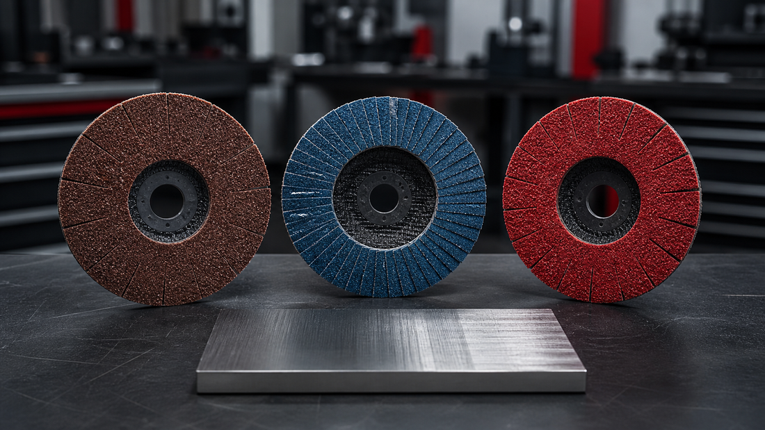 Aluminum oxide, zirconia alumina and ceramic abrasive discs compared on a fabrication bench
