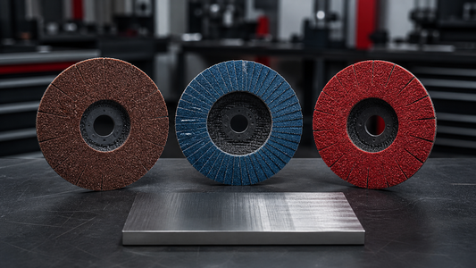 Aluminum oxide, zirconia alumina and ceramic abrasive discs compared on a fabrication bench