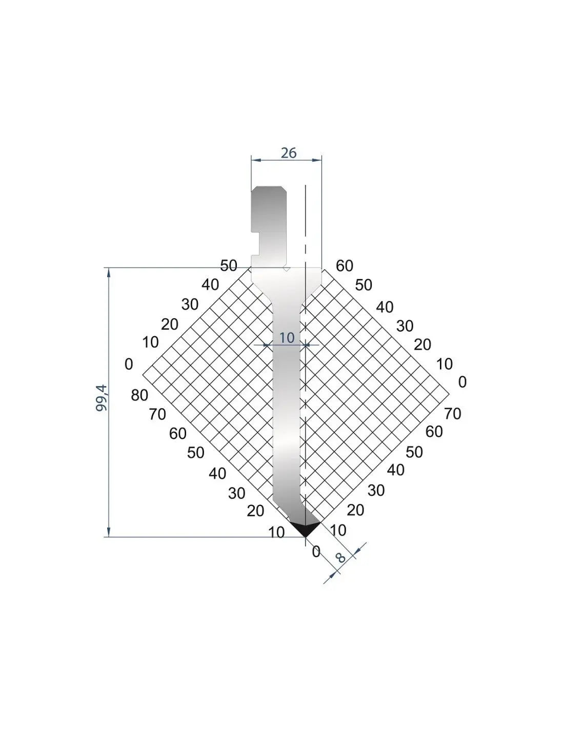 1029 - Punch - 88°  Sash punch
