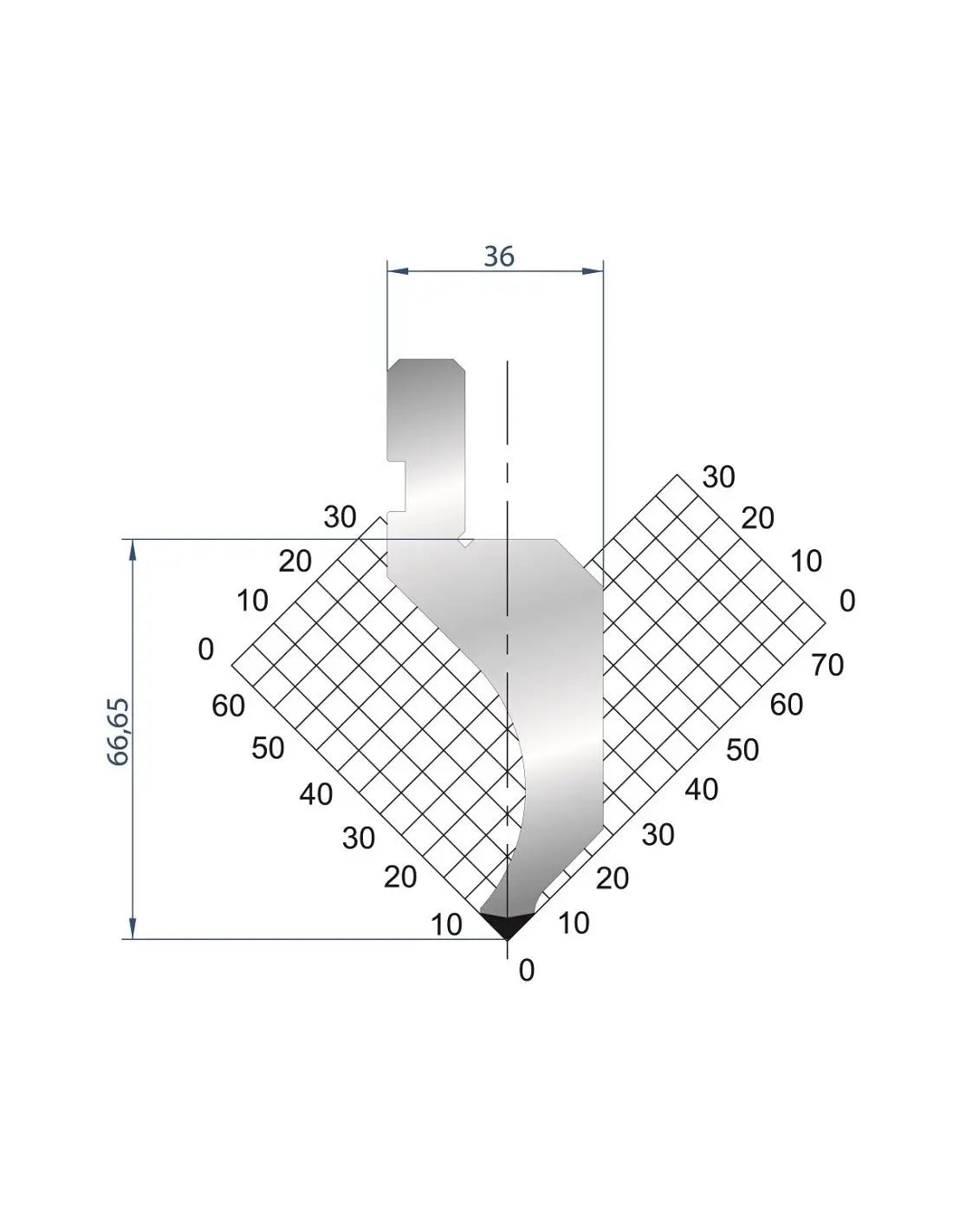 1081 - Punch - 88°  Reversed gooseneck punch