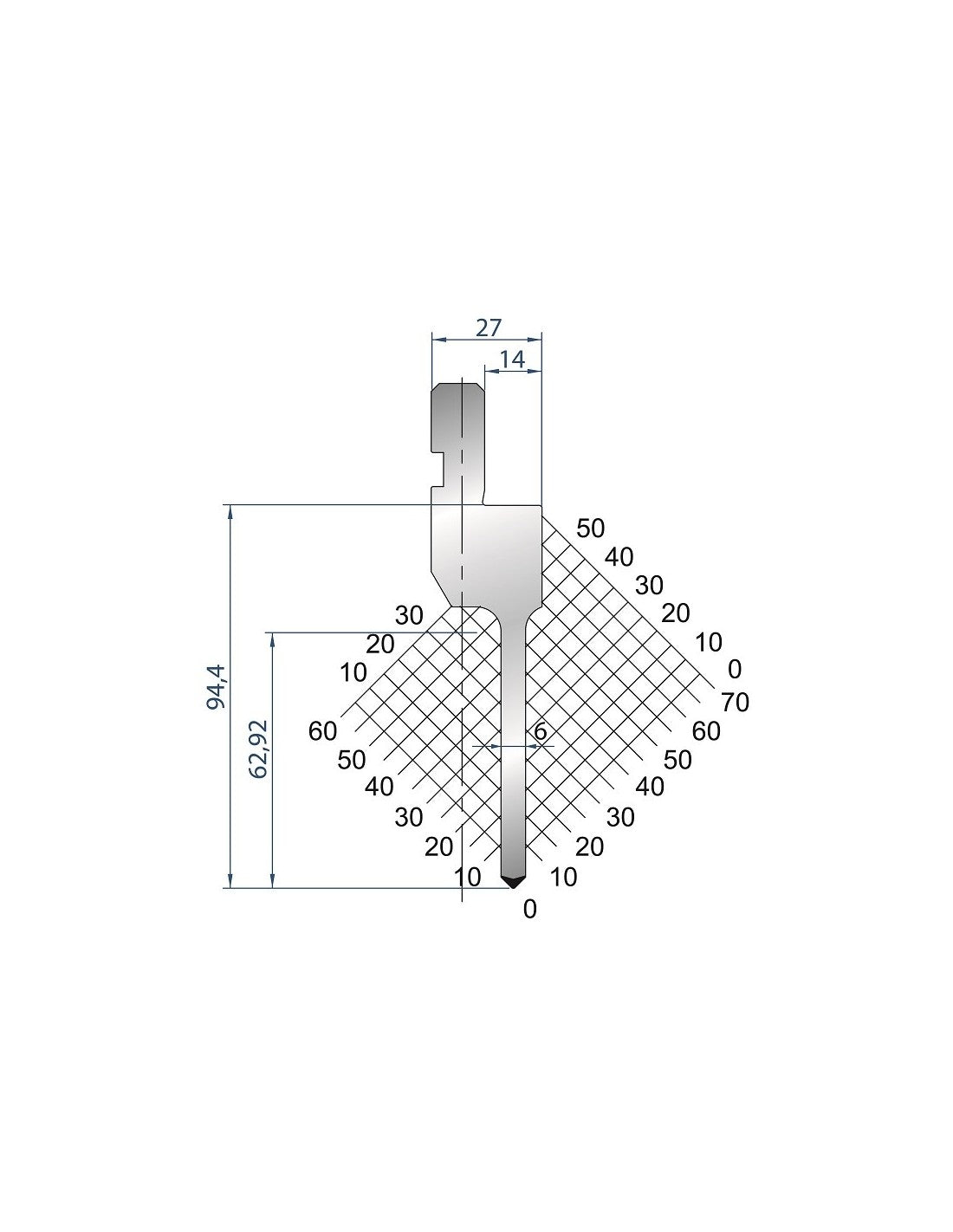 1084 - Punch - 88° Straight Punch for Amada Press Brakes