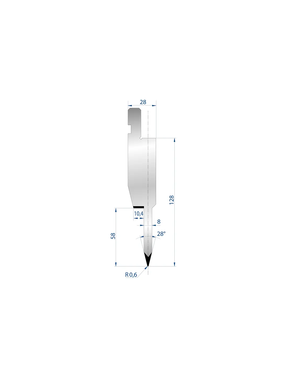 1195 - Punch - 28° Flattening Hemming Tools  Hemming punch