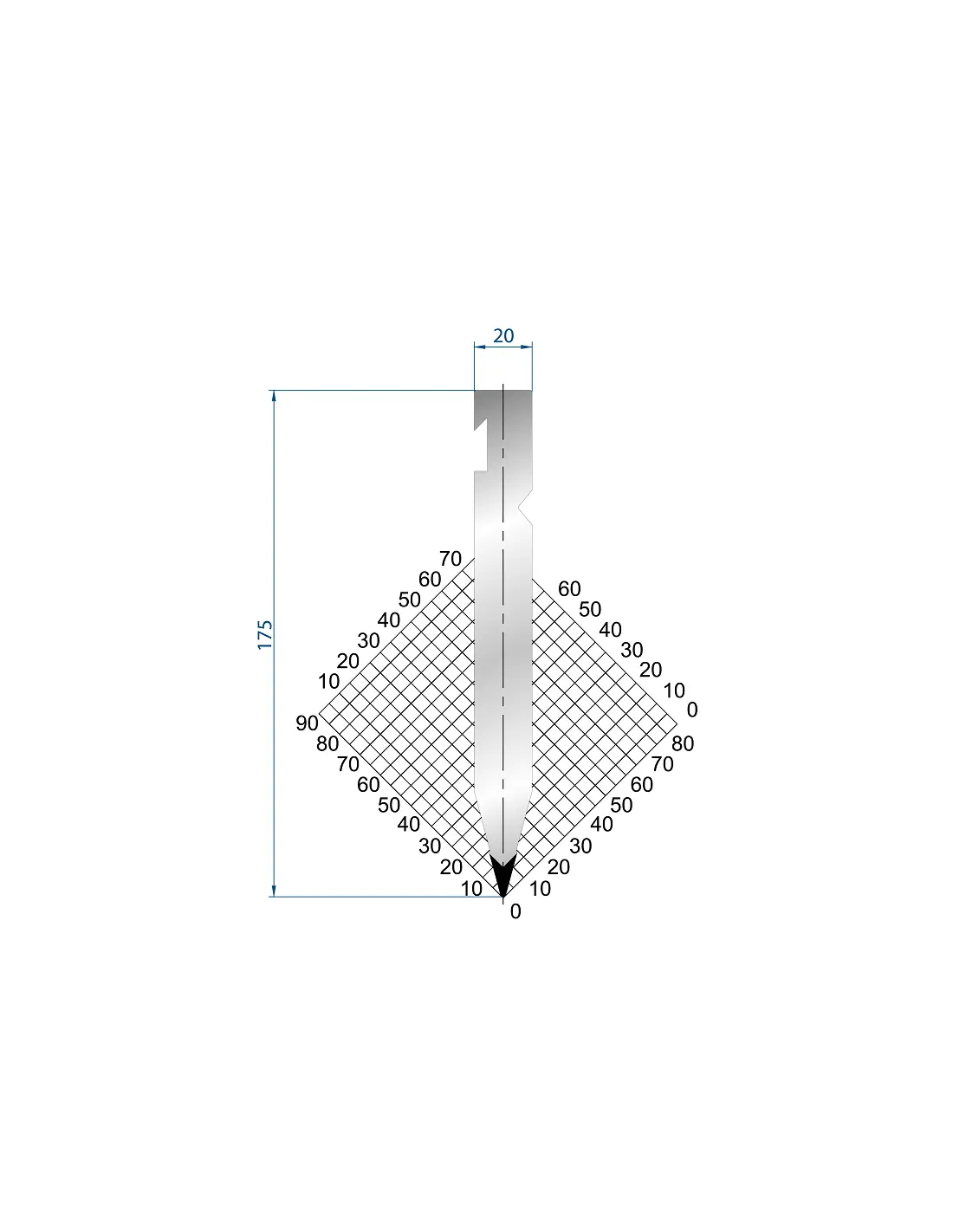 1232 - RF Punches - A 30°  RF-A Punch