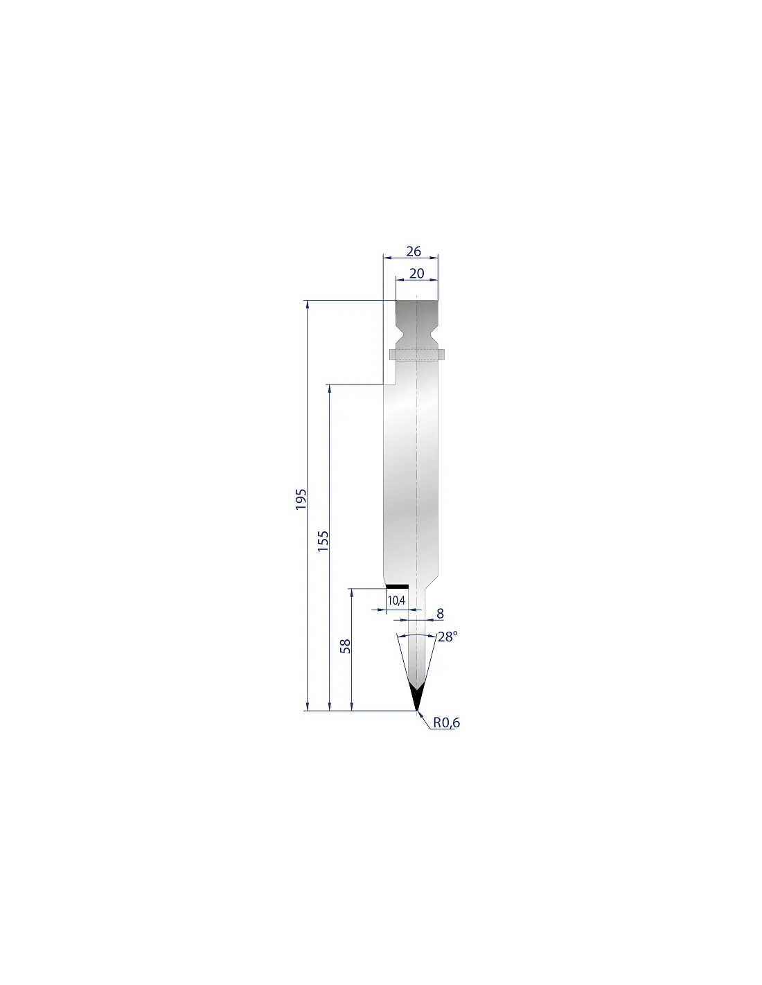 1249 - Hemming Punch 28°  Hemming punch