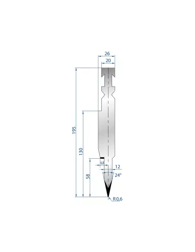 1254 - Hemming Punch 24°