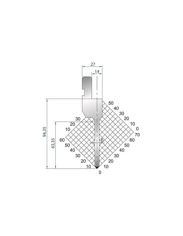 1270 Punch - 88° Straight Punch  Straight punch