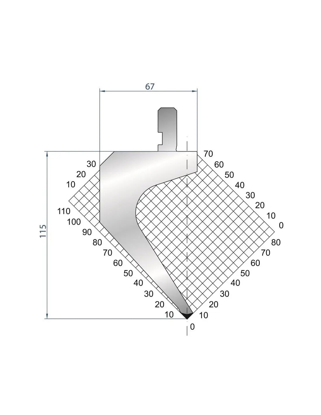 1310 - Punch - 85°  Gooseneck punch