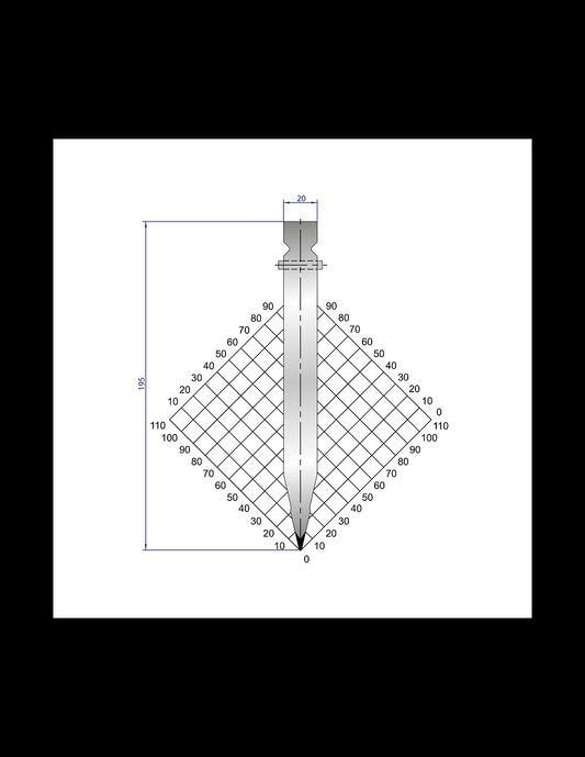 1316 - Punch 26° - Straight punch for Trumpf style press brakes