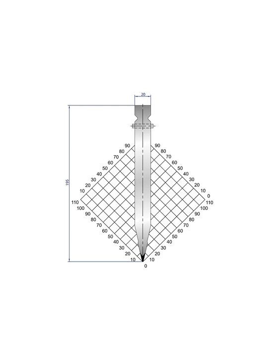 1316 - Punch 26° - Straight punch for Trumpf style press brakes