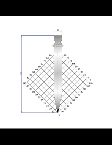 1316 - Punch 26° - Straight punch for Trumpf style press brakes