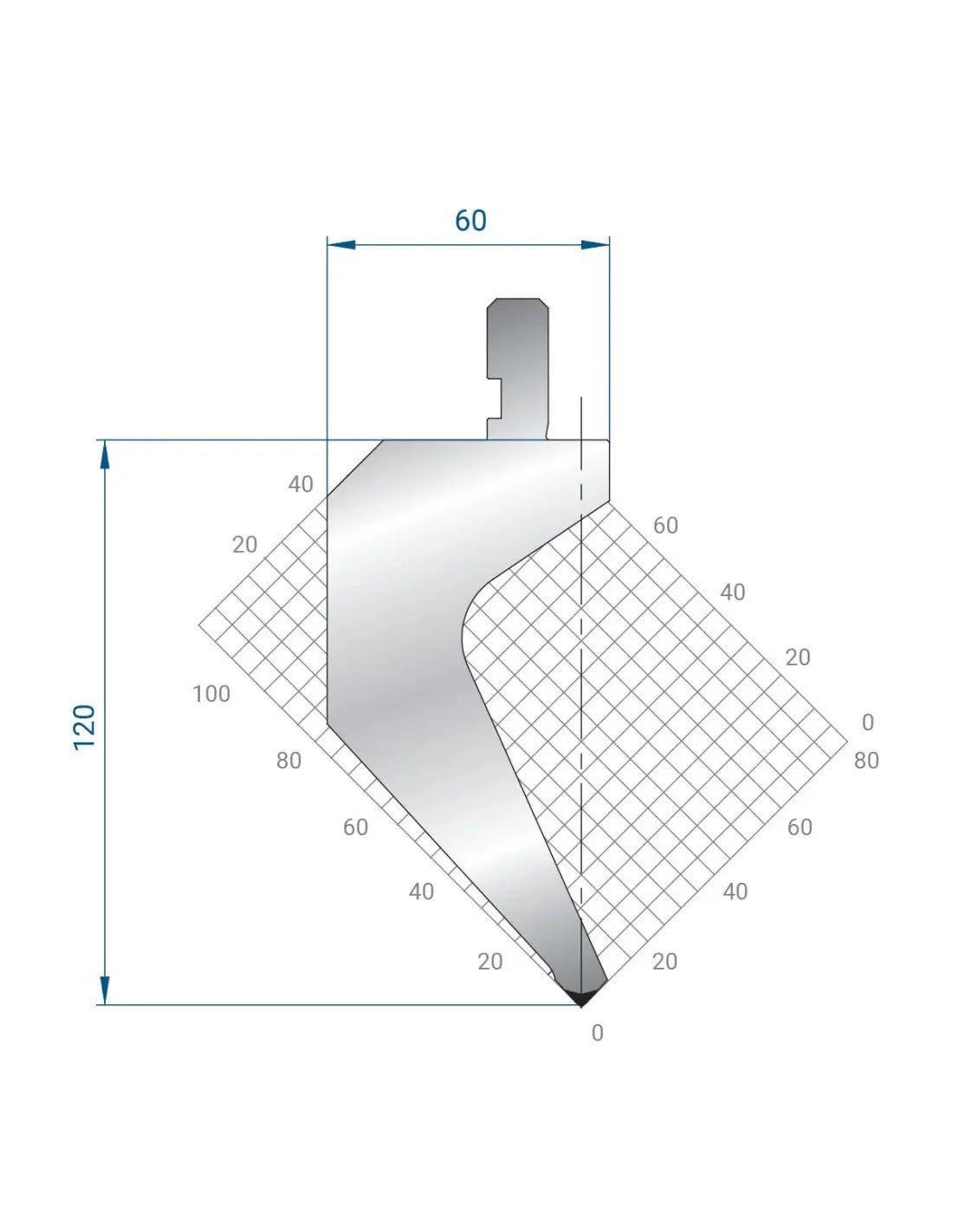 1322 - Punch - 85°  Gooseneck punch