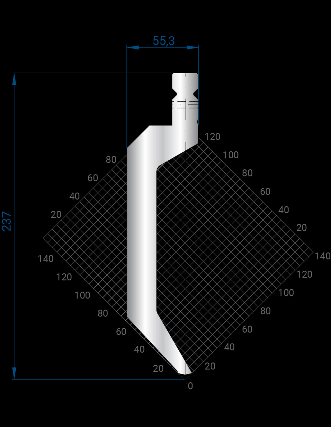 1324 Punch 86° - Gooseneck punch for press brake tooling