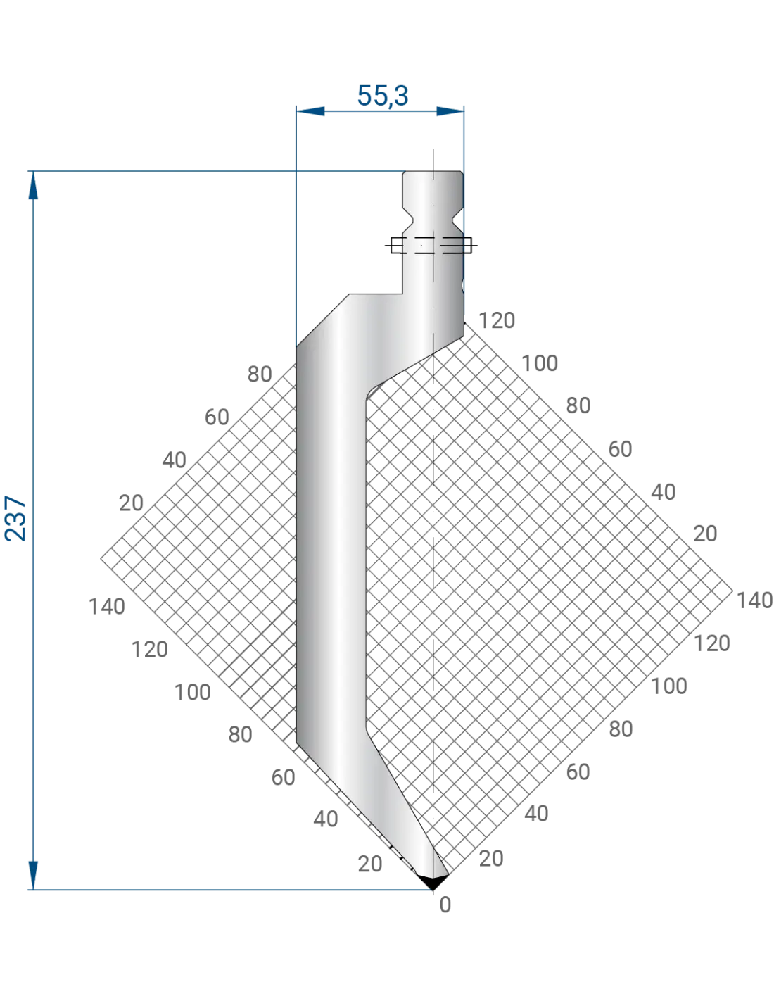 1324 Punch 86° - Gooseneck punch for press brake tooling  Gooseneck punch