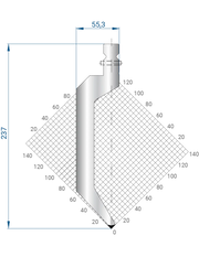 1324 Punch 86° - Gooseneck punch for press brake tooling  Gooseneck punch