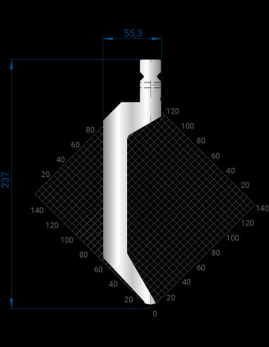 1324 Punch 86° - Gooseneck punch for press brake tooling