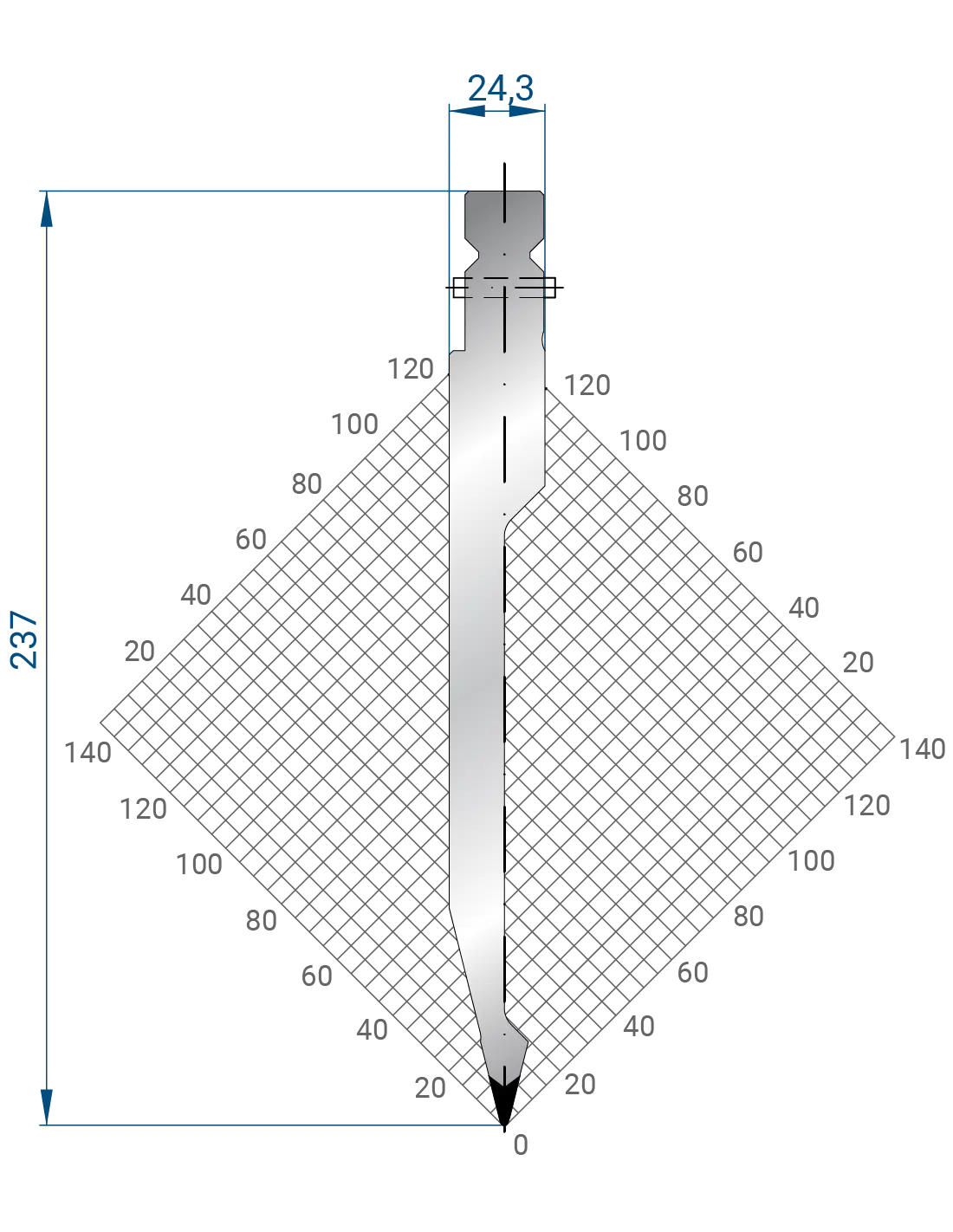 1327 - Punch 28°  Straight punch