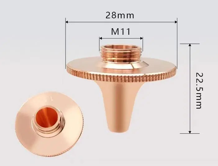 Precitec® Compatible 3D Single Layer Fiber Laser Nozzle – D28 M11 H22.5