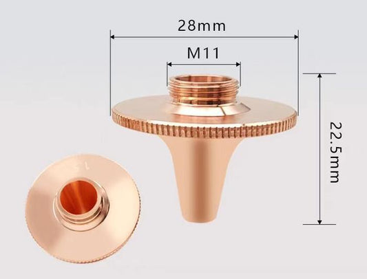 Precitec® Compatible 3D Single Layer Fiber Laser Nozzle – D28 M11 H22.5