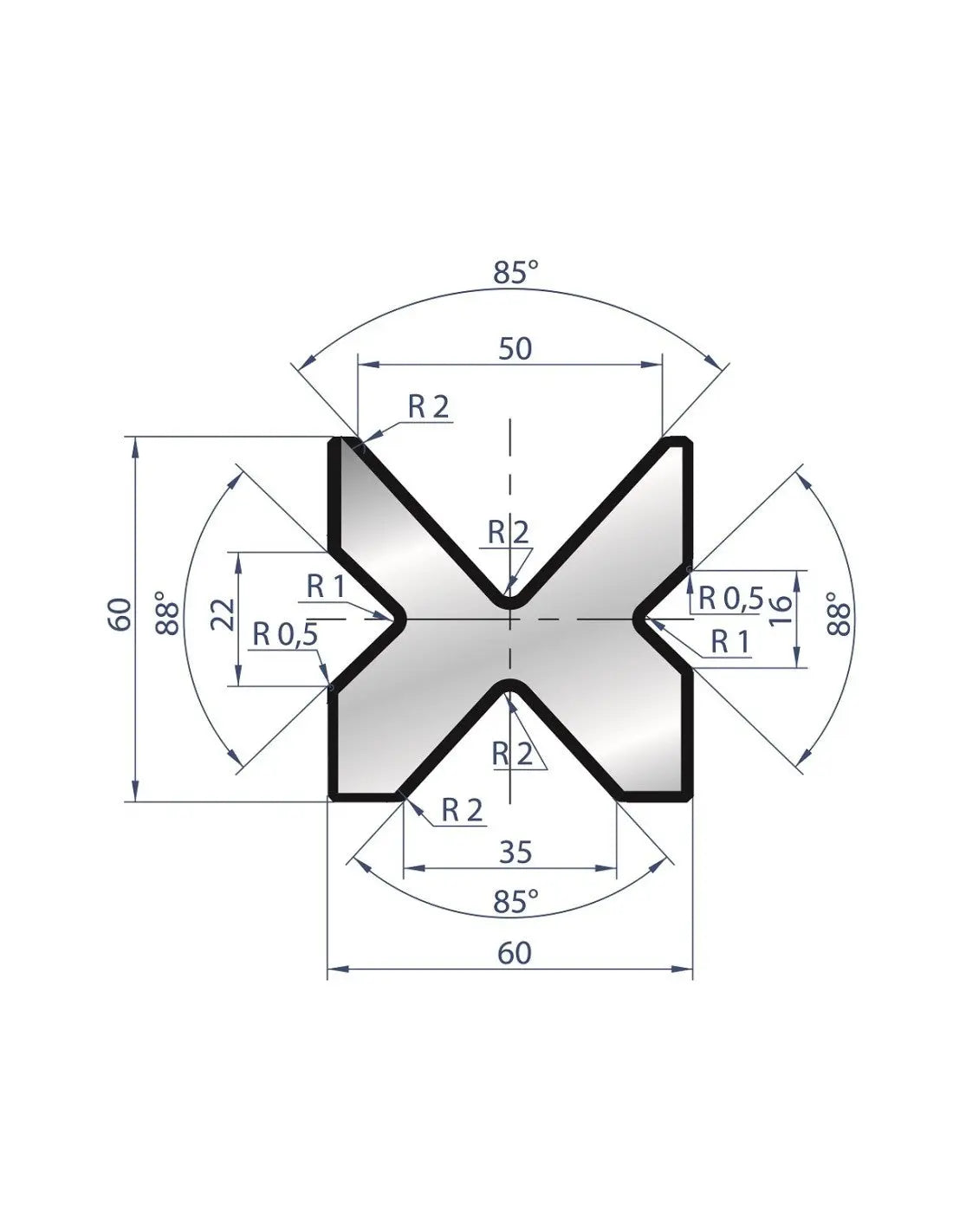 2030 - Die - 85° - 88°  4V Dies