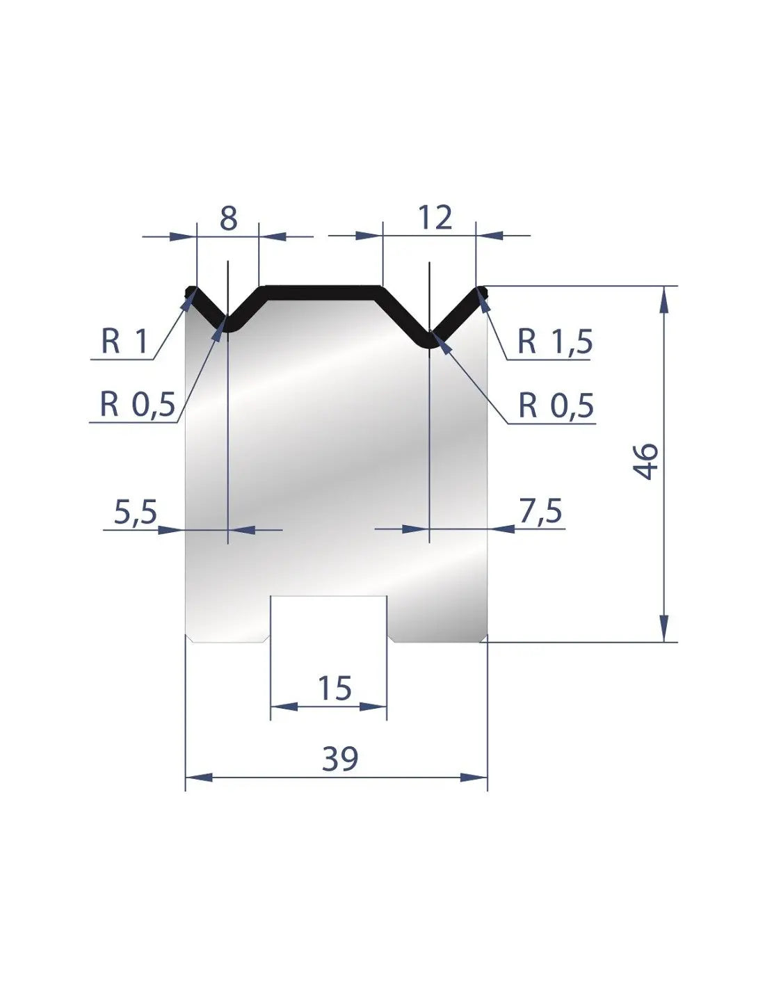 2052 - Die - 88°  Reversible 2V die