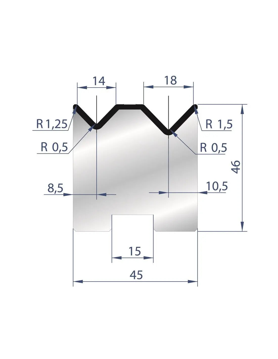 2053 - Die - 88°  Reversible 2V die
