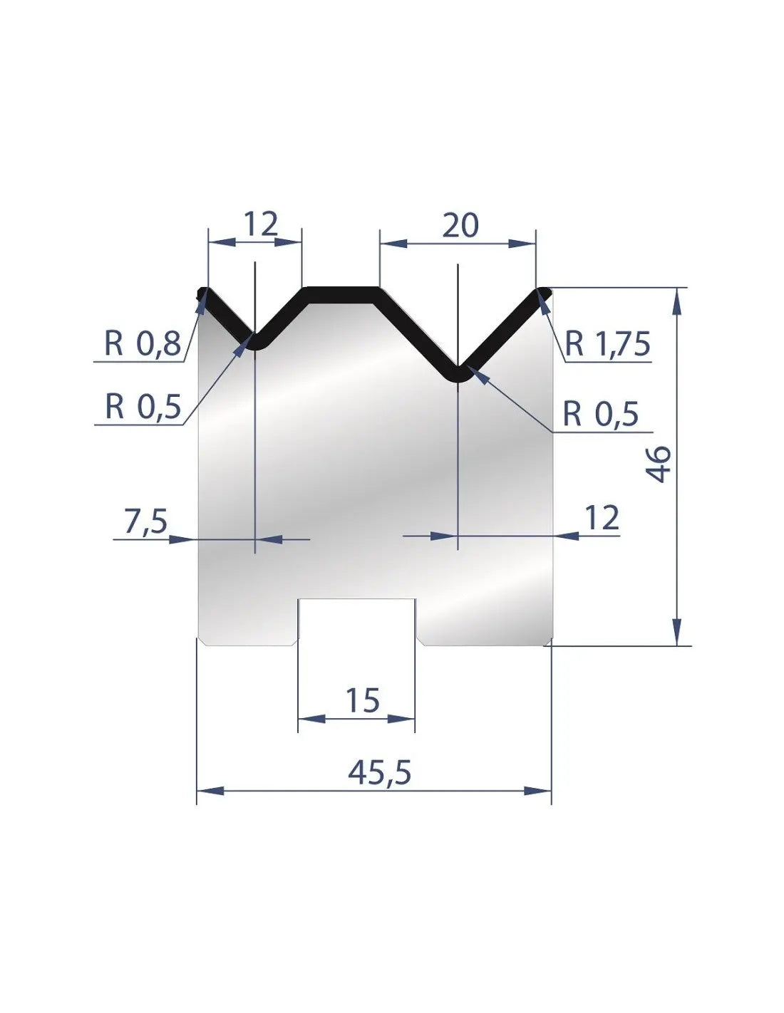 2054 - Die - 88°  Reversible 2V die