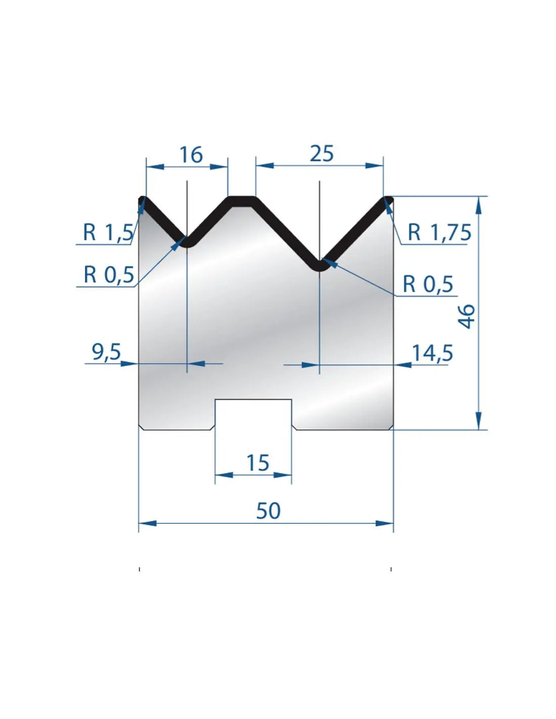 2055 - Die - 88°  Reversible 2V Die