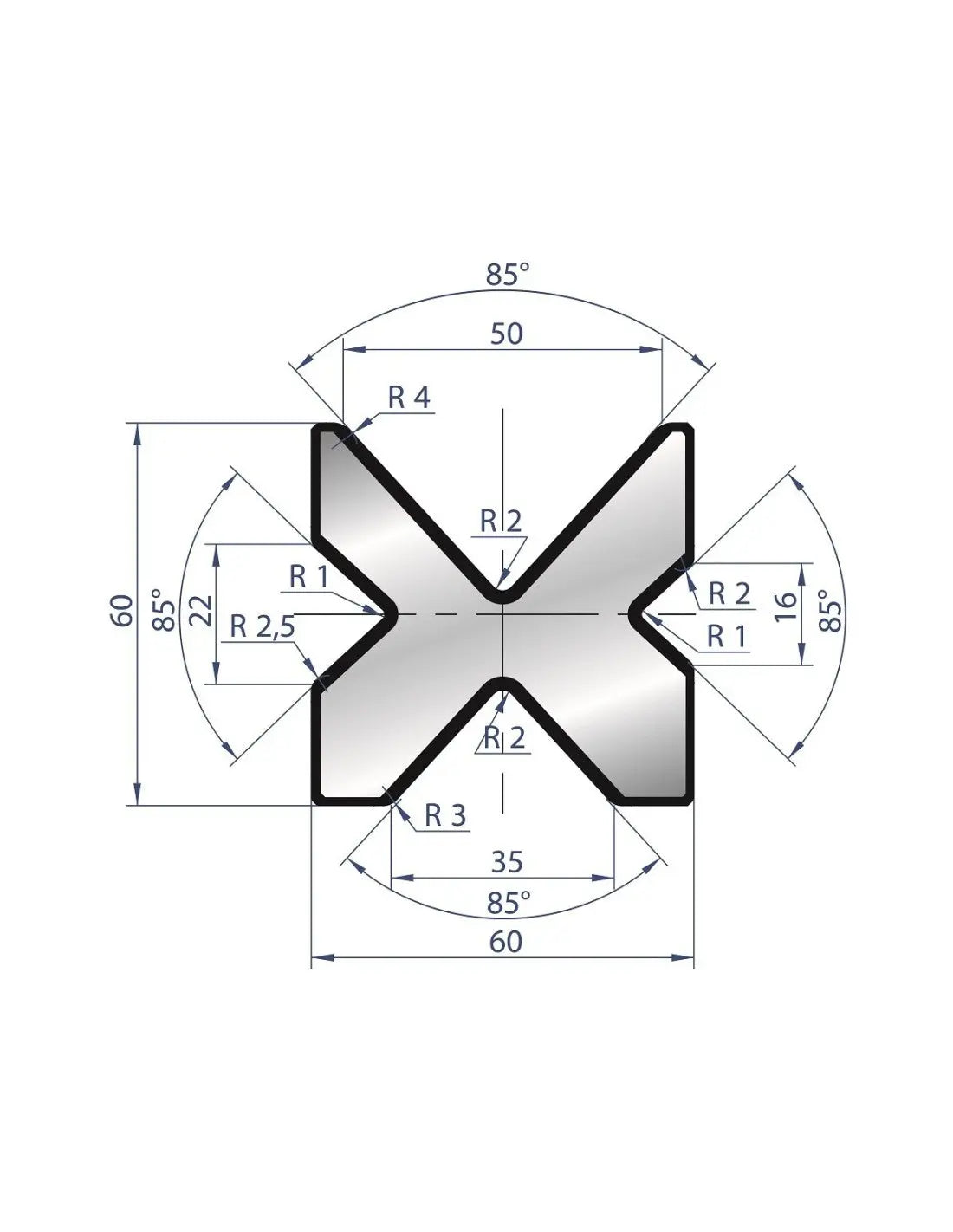 2067 - Die - 85°  4V Dies