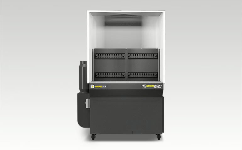 2′ X 4′ Downdraft Booth for Industrial Filtration with 48 inch enclosure and light kit