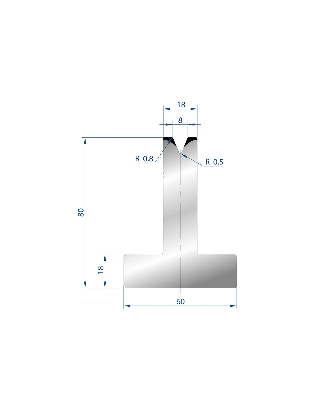 3027 – T Dies – 45°  T Die