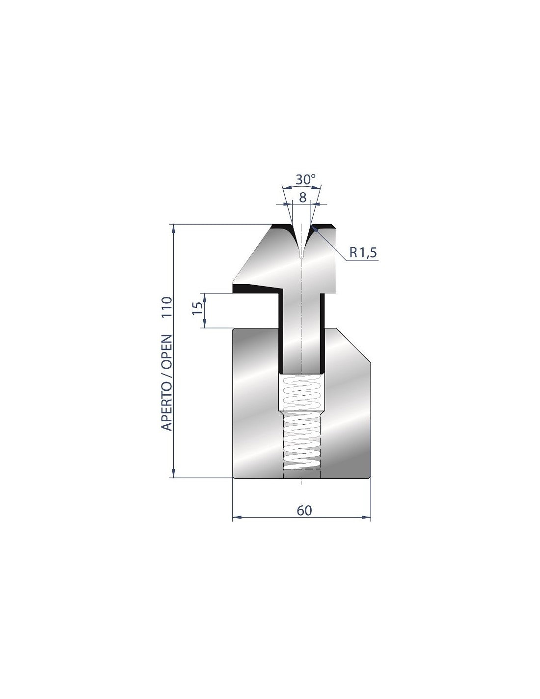 3041 PN- Pneumatic flattening hemming tools 30°
