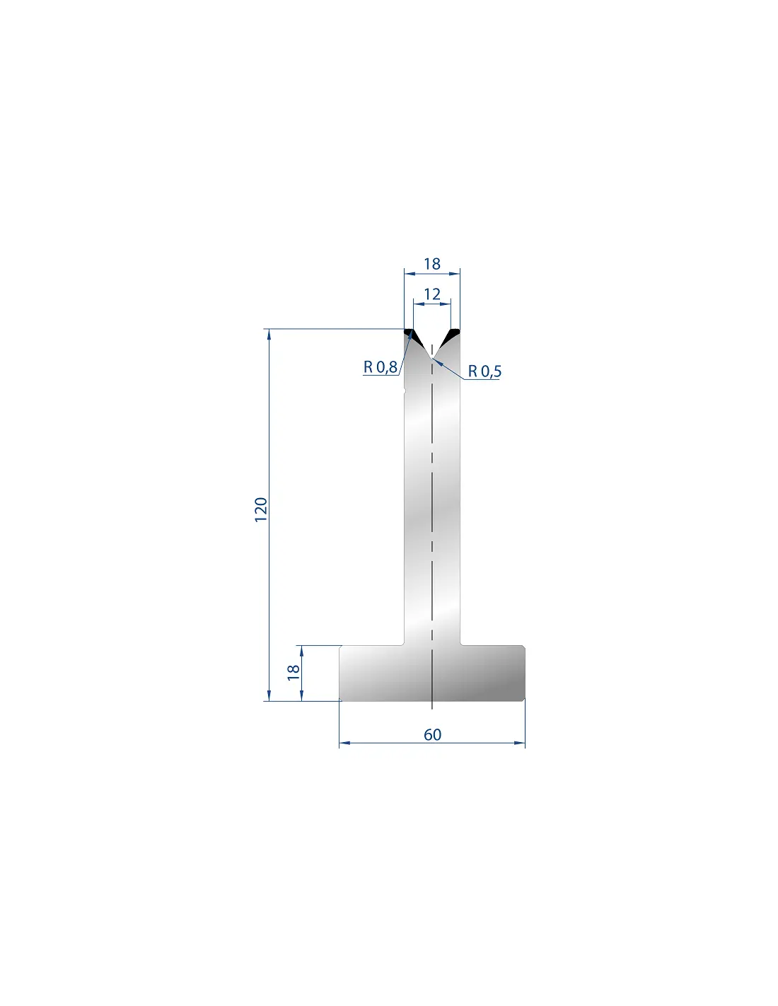 3062 – T Dies – 60°  T Die