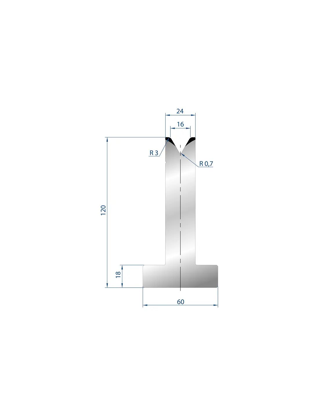 3063 – T Dies – 60°  T Die