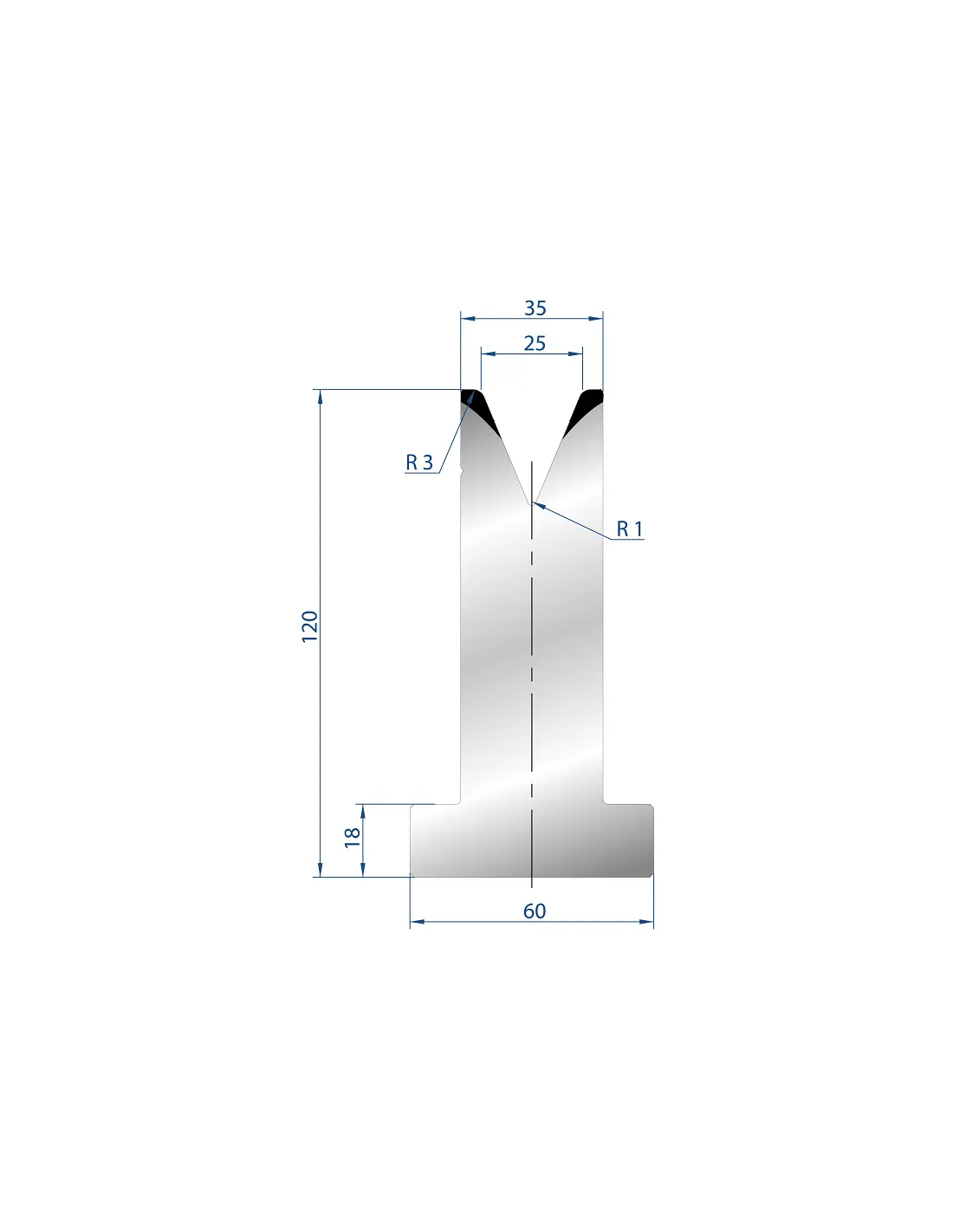 3072 – T Dies – 45°  T shape die