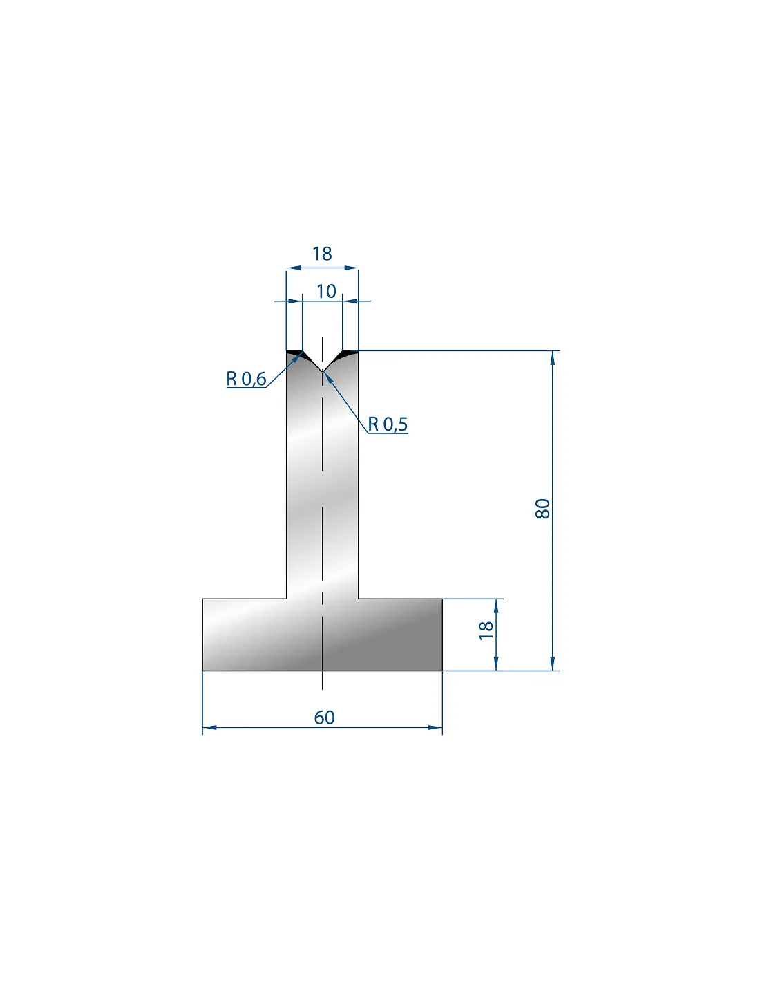 3088 - Die - 85°  T shape die