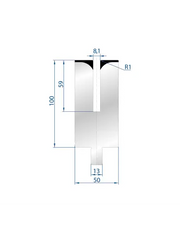3157 - Flattening hemming tools 24°  Flattening hemming tool