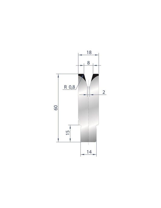 3167 - Die - 30° Self Centering Die for Press Brake