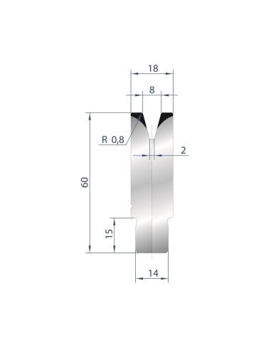 3167 - Die - 30° Self Centering Die for Press Brake