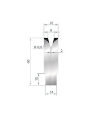 3167 - Die - 30° Self Centering Die for Press Brake  1V Insert Die