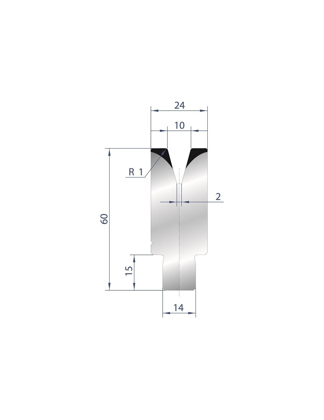 3168 - Die - 30° - 1V Self Centering Dies 30 Amada