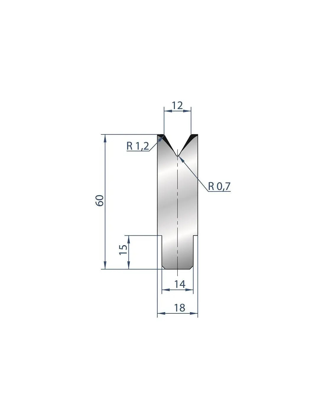 3196 - Die - 60°  1V Insert Die