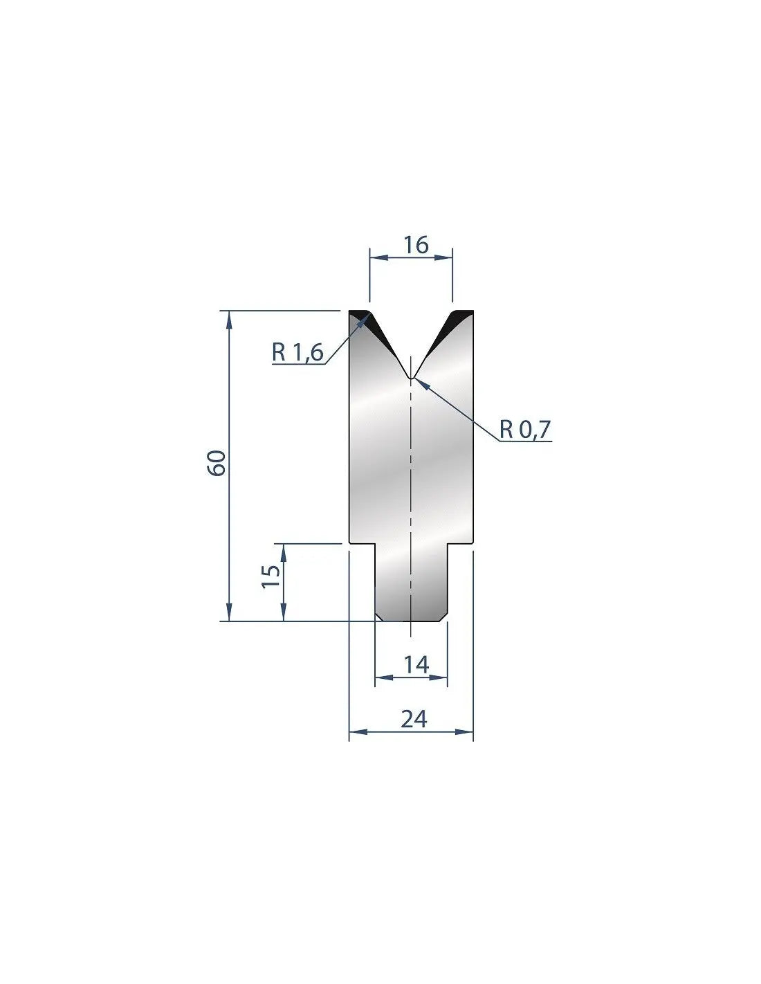 3197 - Die - 60°  1V Insert die