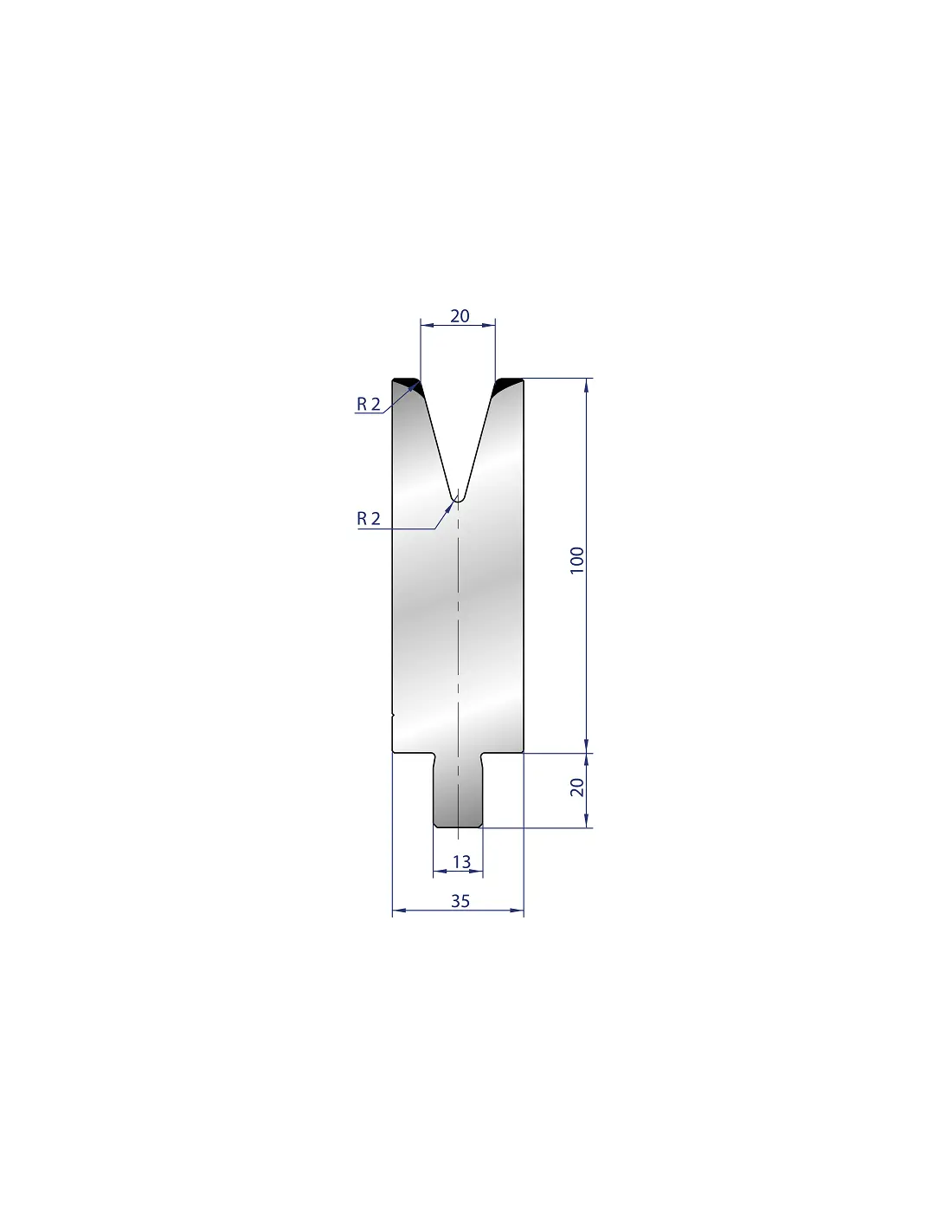 3211 - 1V Dies - 30° Trumpf style  1V Die