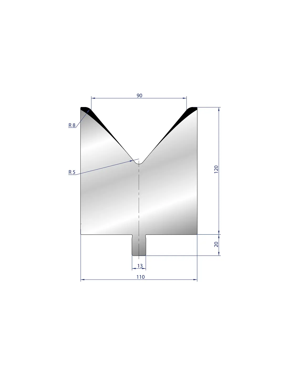 3222 - 1V Dies - 80°  1V Die