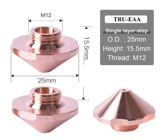 Trumpf® Compatible EAA Fiber Laser Nozzles – D25 M12 Single Layer
